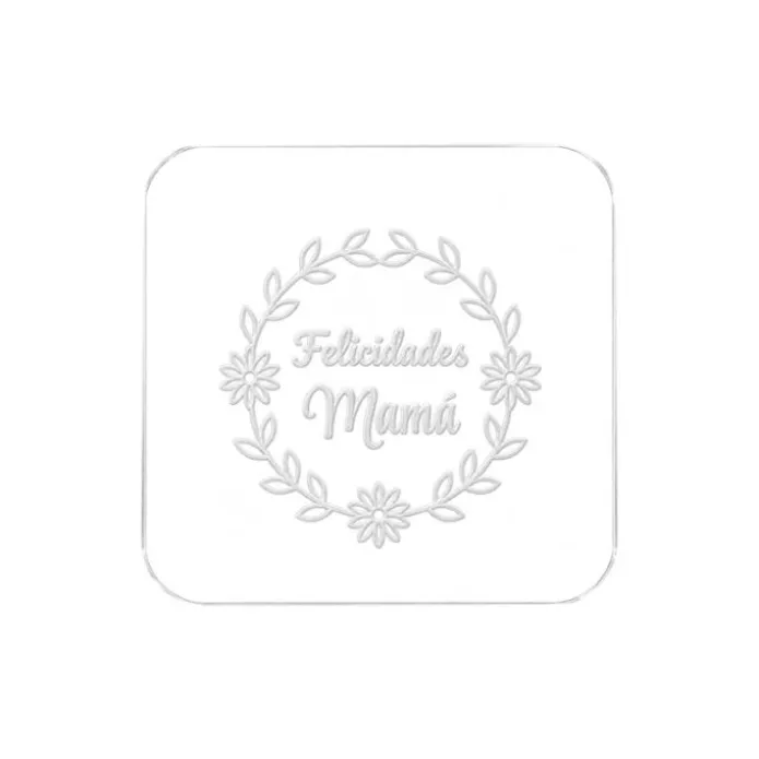 Sello para galletas Felicidades Mamá - Metacrilato grabado
