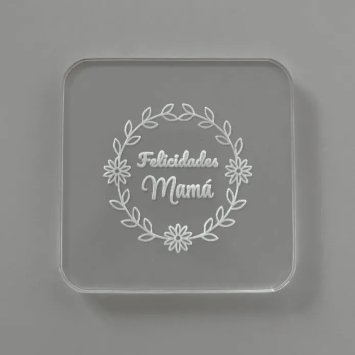 Sello para galletas Felicidades Mamá - Metacrilato grabado