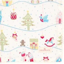 Servilleta de algodón con encaje Laura Christmas White 40 cm - GreenGate