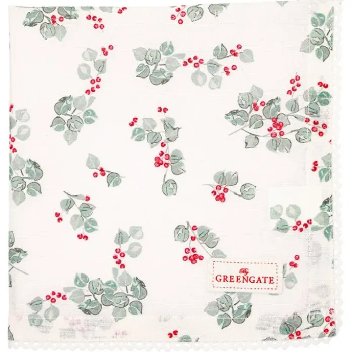Servilleta de algodón con encaje Scarlett White 40 cm - GreenGate