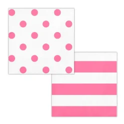 Servilletas de papel rayas y lunares rosas (16) - Creative Converting