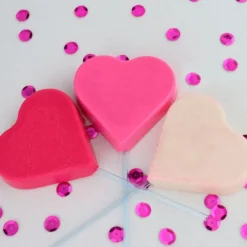 Set de moldes para chocolate 3 piruletas corazones