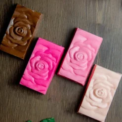 Set de moldes para chocolate 4 tabletas rosa