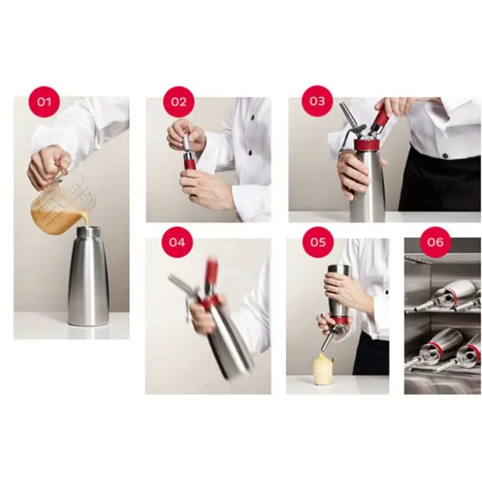 Sifón para espumas Gourmet Whip 0,5 litros - Acero inoxidable - iSi