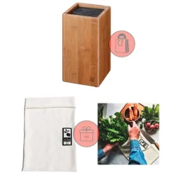 Soporte para cuchillos con interior flexible - Madera - WMF + REGALO bolsa conservación