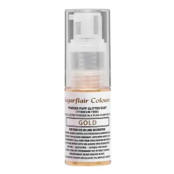 Spray de purpurina en polvo oro 10 g - Sin gluten - Sugarflair