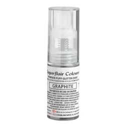 Spray de purpurina en polvo plata grafito 10 g - Sin gluten - Sugarflair