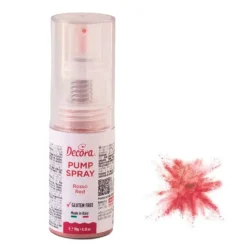 Spray de purpurina en polvo Pump Spray roja 10 g - Sin gluten - Decora