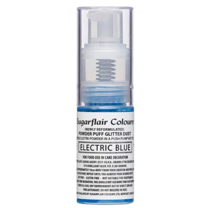 Spray en polvo azul eléctrico 10 g - Sin gluten - Sugarflair