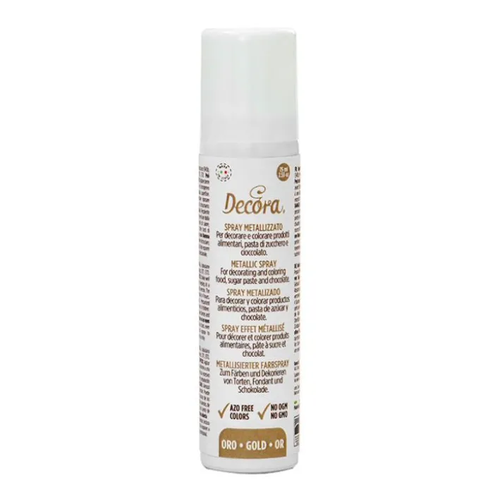 Spray metalizado oro 75 ml - Sin gluten - Decora