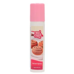 Spray Velvet efecto terciopelo marrón claro 100 ml - Funcakes