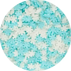 Sprinkles copos de nieve blancos y azules 50 g - Funcakes
