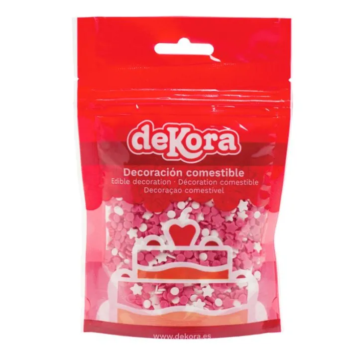Sprinkles de azúcar rosas 100 g - Sin gluten - Dekora
