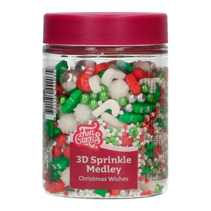 Sprinkles 3D Medley Christmas Wishes Navidad 70 g - Funcakes