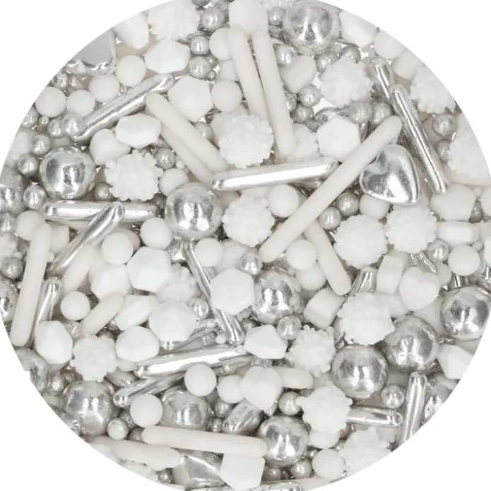 Sprinkles 3D Medley Silver Lining Corazones 70 g - Funcakes
