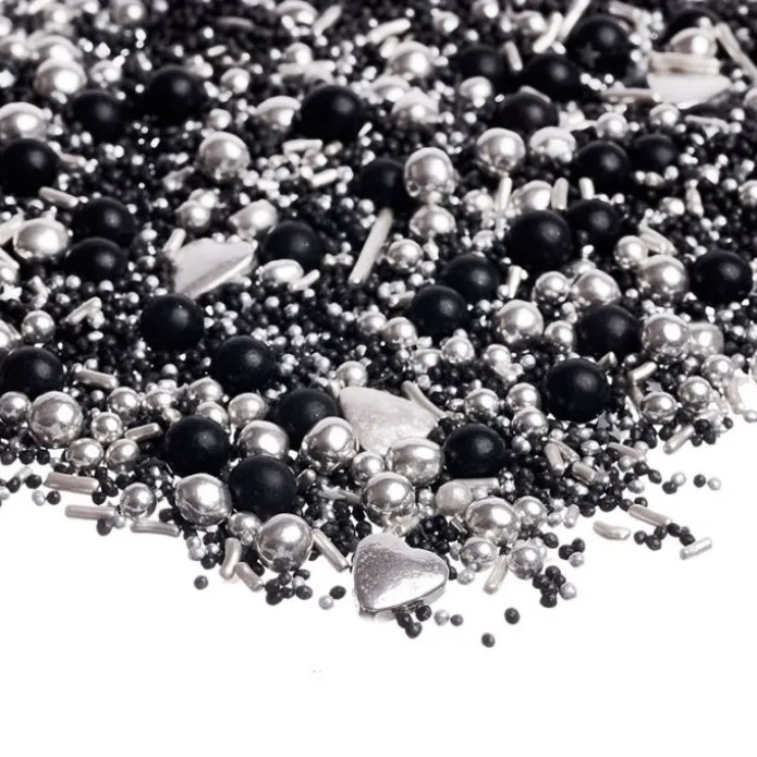 Sprinkles negro y plata Black Pearl 90 gr - Happy Sprinkles