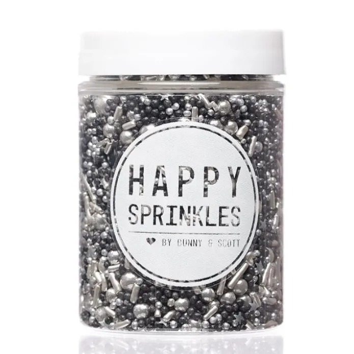 Sprinkles negro y plata Black Pearl 90 gr - Happy Sprinkles
