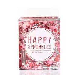 Sprinkles rosa, rojo, blanco y plata Be Mine 90 gr - Happy Sprinkles