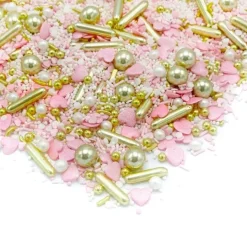 Sprinkles rosas, blancos y dorados 90 gr - Happy Sprinkles