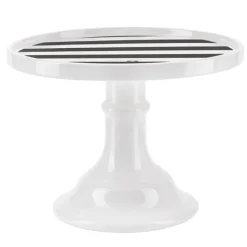 Stand de cerámica grande blanco rayas negras 25 cm - Miss Étoile + REGALO plato