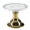 Stand de cerámica grande blanco y dorado guirnalda y cara 25 cm - Miss Étoile