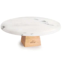 Stand de mármol blanco y madera 30 x 9 cm - Lacor