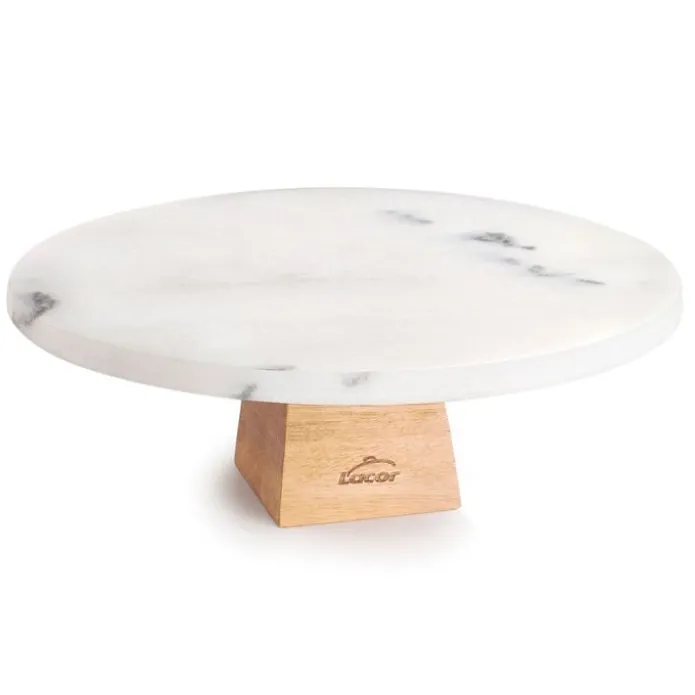 Stand de mármol blanco y madera 30 x 9 cm - Lacor