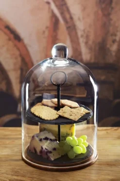 Stand de 2 niveles con campana de cristal - Pizarra - Kitchen Craft