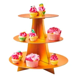 Stand para cupcakes 3 niveles dorado - Funcakes