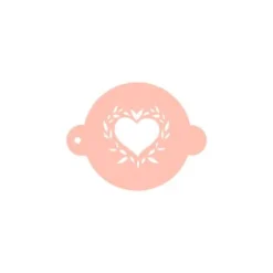 Stencil corazón con hojas 9 cm - TodoStencil