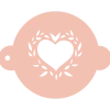 Stencil corazón con hojas 20 cm - TodoStencil