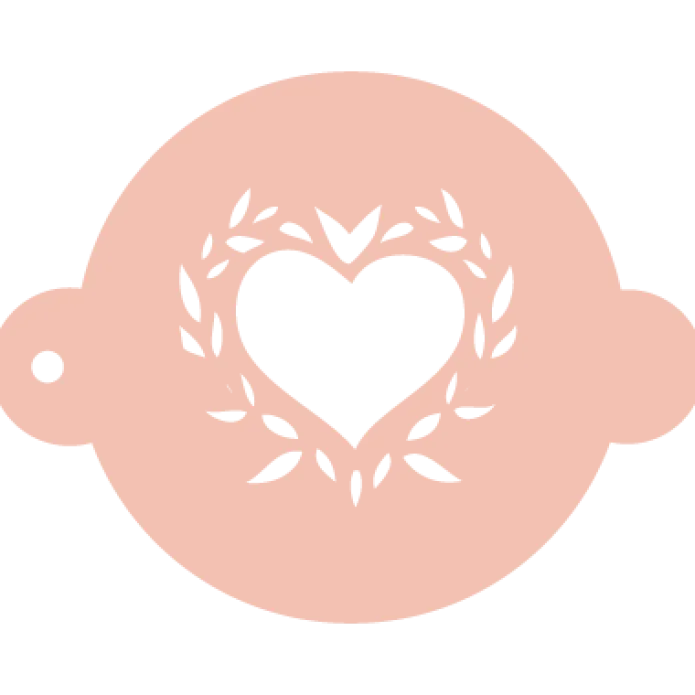 Stencil corazón con hojas 20 cm - TodoStencil