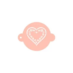 Stencil corazón con rosas 9 cm - TodoStencil