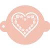 Stencil corazón con rosas 20 cm - TodoStencil