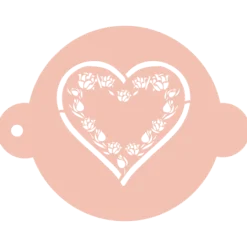 Stencil corazón con rosas 20 cm - TodoStencil
