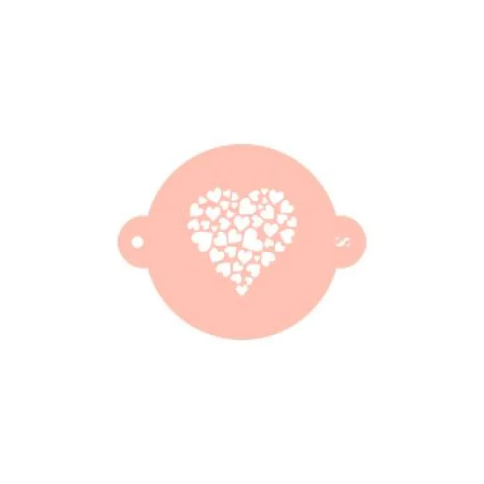 Stencil corazón de corazones 9 cm - TodoStencil