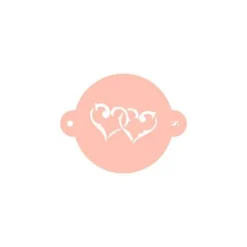 Stencil corazones enlazados 9 cm - TodoStencil