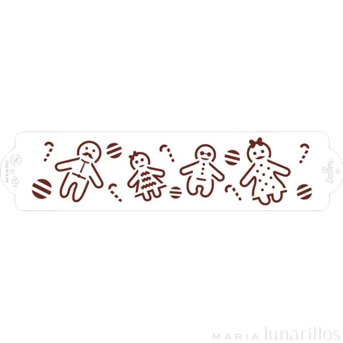 Stencil familia de jengibre 30 cm - Decora