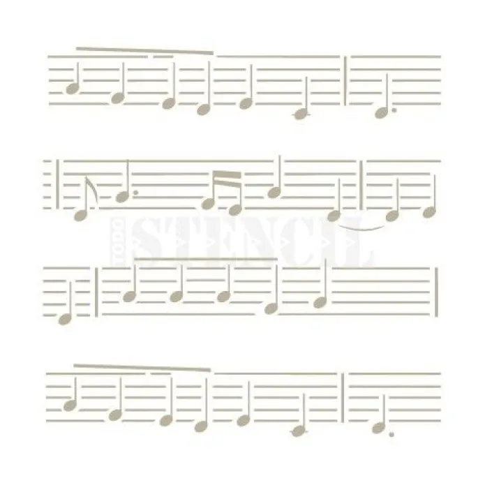 Stencil para fondos partitura 12 cm - TodoStencil