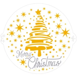 Stencil árbol de Navidad Merry Christmas 25 cm - Decora