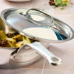 Tapa Affinity con asa remachada 24 cm - Acero inoxidable - De Buyer