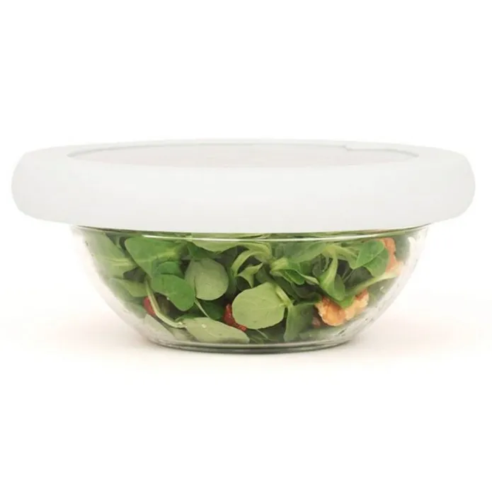 Tapa para conservar al vacío blanca L 20 cm - Cristal y Silicona (sin BPA) - Food Huggers