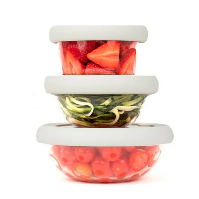 Tapa para conservar al vacío verde S 15 cm - Cristal y Silicona (sin BPA) - Food Huggers