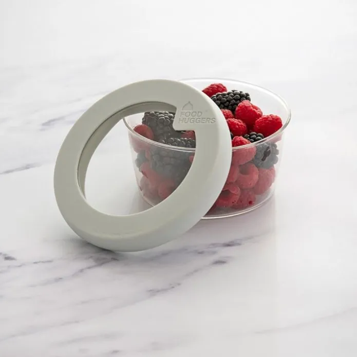 Tapa para conservar al vacío verde S 15 cm - Cristal y Silicona (sin BPA) - Food Huggers