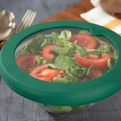 Tapa para conservar al vacío verde L 20 cm - Cristal y Silicona (sin BPA) - Food Huggers