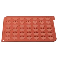 Tapete macarons corazones 42 cavidades 4 cm - Silikomart