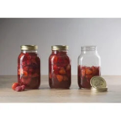 Tarro de cristal con tapa metálica dorada para sellado al vacío 500 ml - Kilner