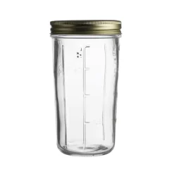 Tarro de cristal medidor con tapa metálica dorada para sellado al vacío 500 ml - Kilner
