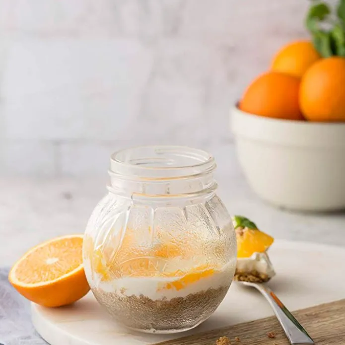 Tarro de cristal naranja, con tapa metálica plateada para sellado al vacío 400 ml - Kilner