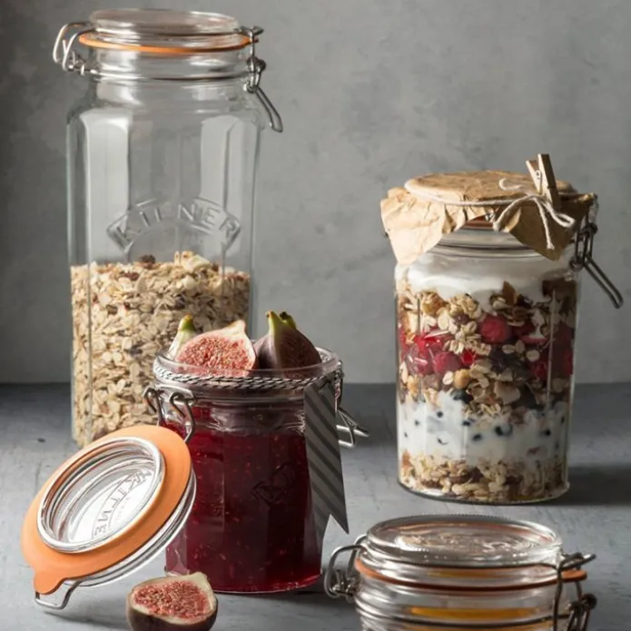 Tarro de cristal redondo laminado con cierre hermético 2,2 litros - Kilner
